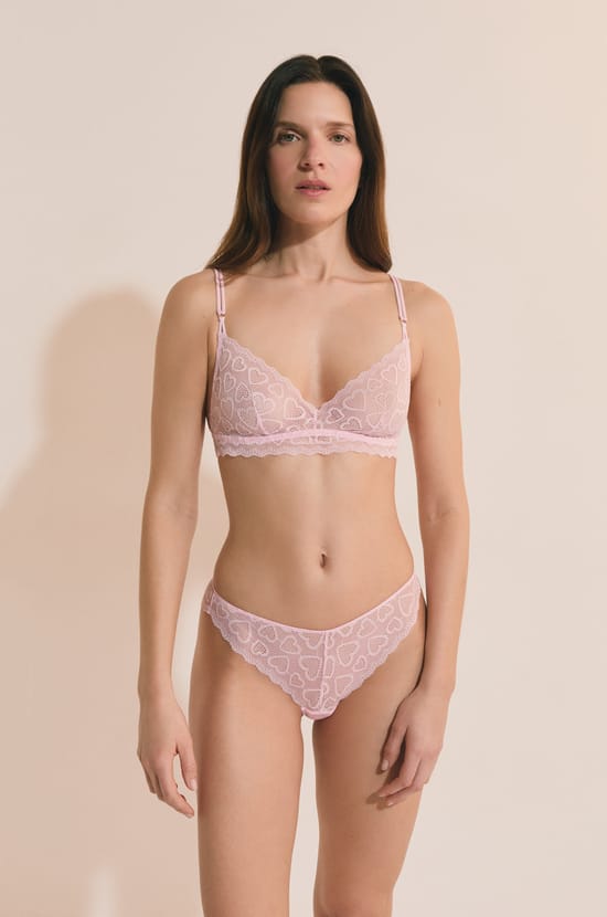 Soutien-gorge brassi&egrave;re &agrave; motifs c&oelig;urs;${refinementColor}