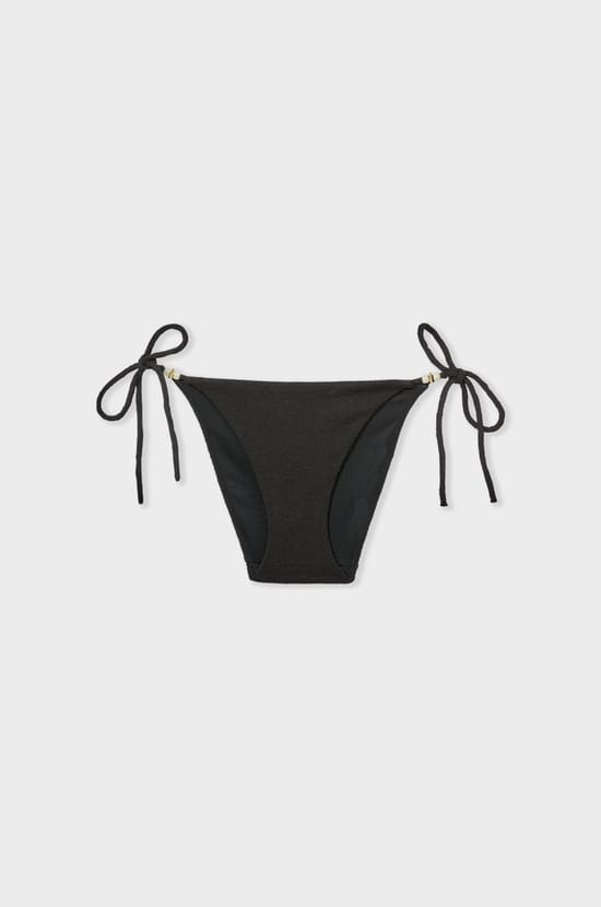 Pearl detail tie-side bikini bottom;${refinementColor}