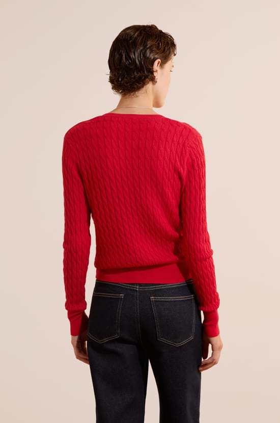 Pull col V en maille fine;${refinementColor}