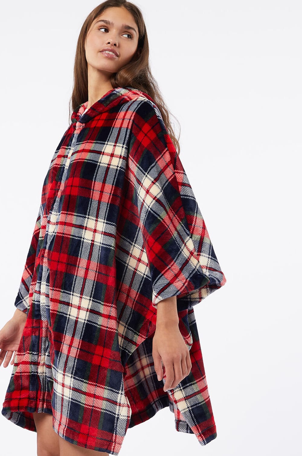 Ensemble de pyjama et poncho à carreaux;${refinementColor}