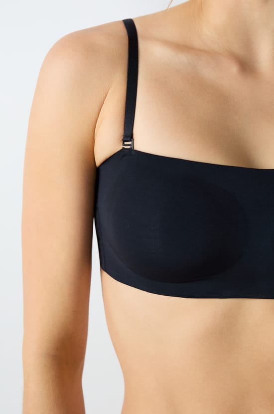 Wireless Strapless Bra in Microfiber;${refinementColor}