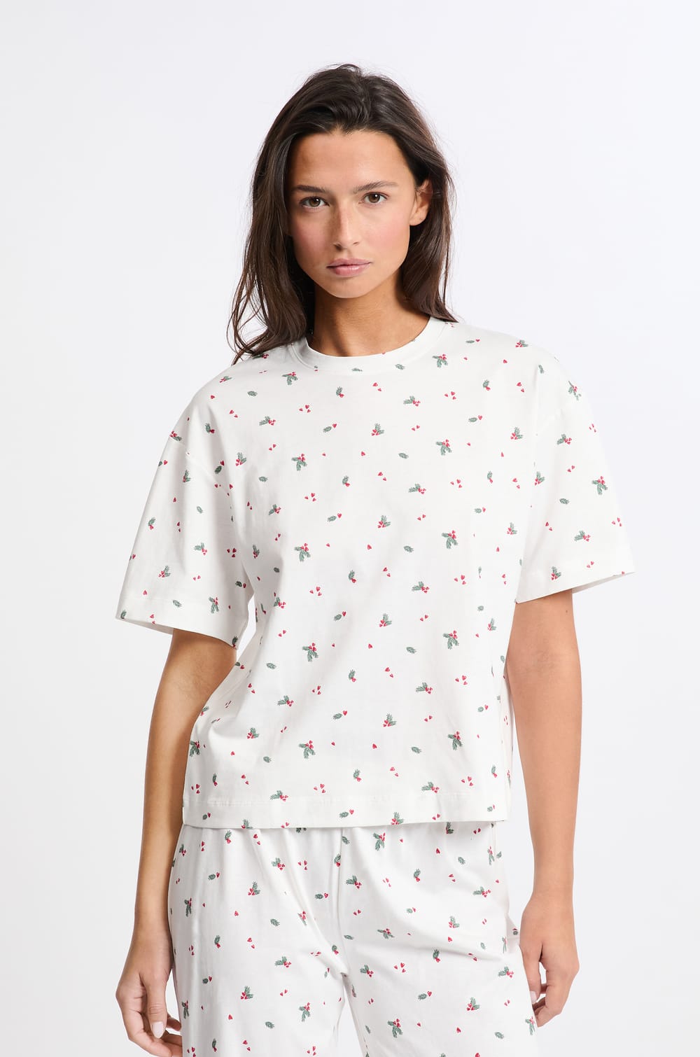 2-Piece Patterned Cotton Pajama Gift Set;${refinementColor}