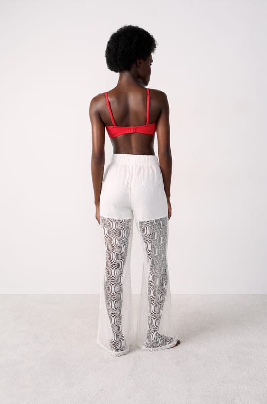 Pantalon de plage ajouré;${refinementColor}