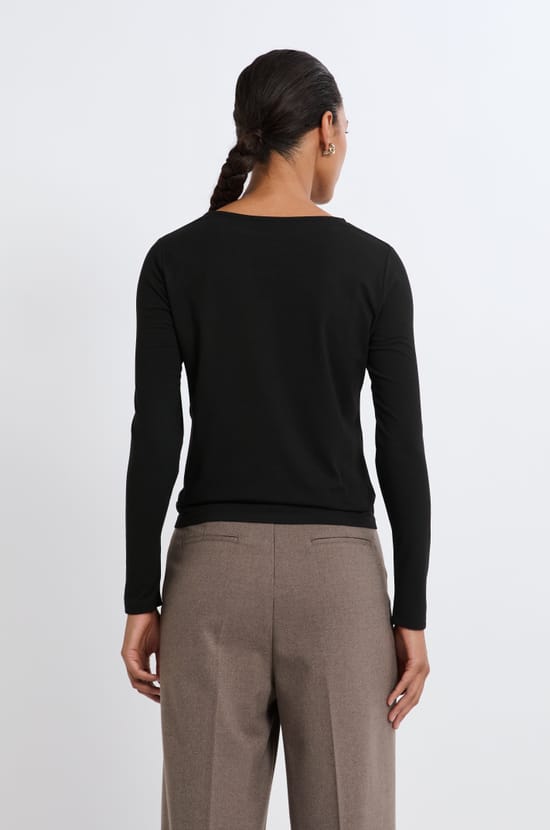 T-shirt col rond manches longues;${refinementColor}