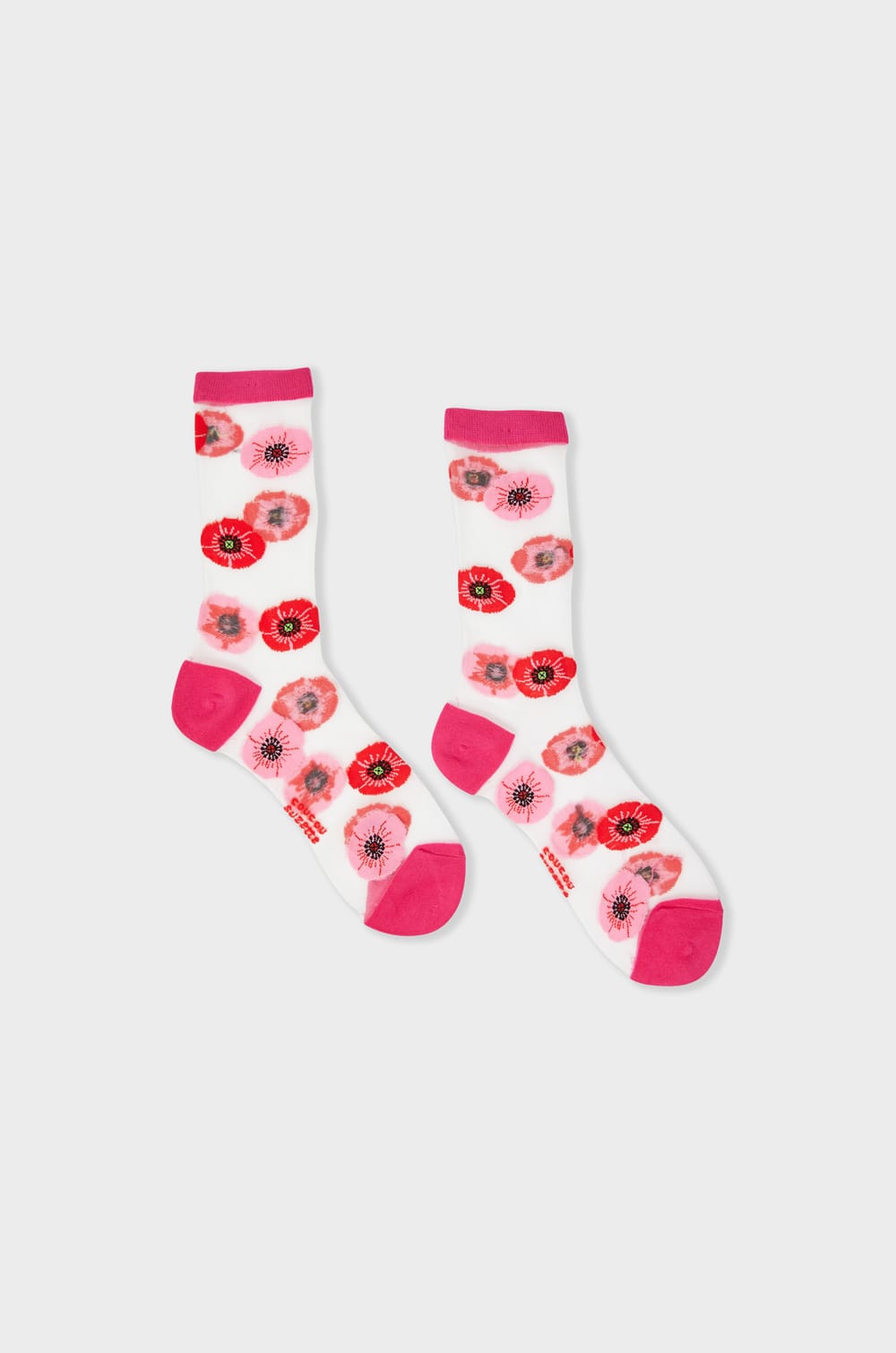 Chaussettes transparentes &agrave; motifs fleurs Coucou Suzette;${refinementColor}