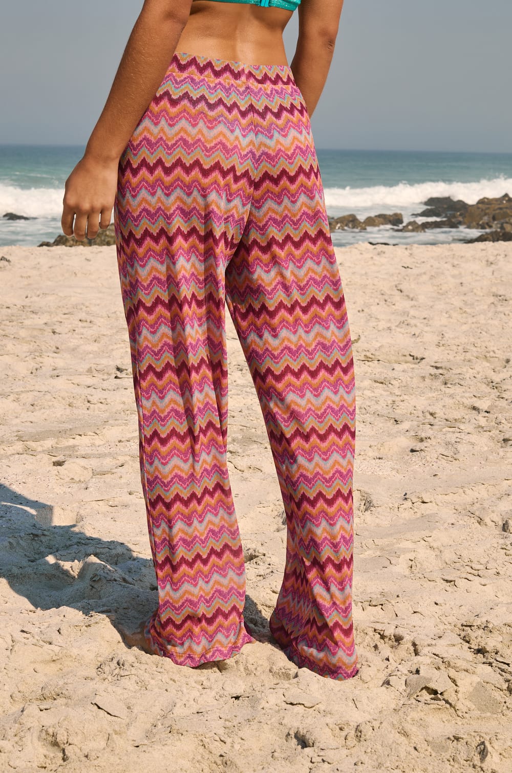 Pantalon fluide &agrave; motifs;${refinementColor}