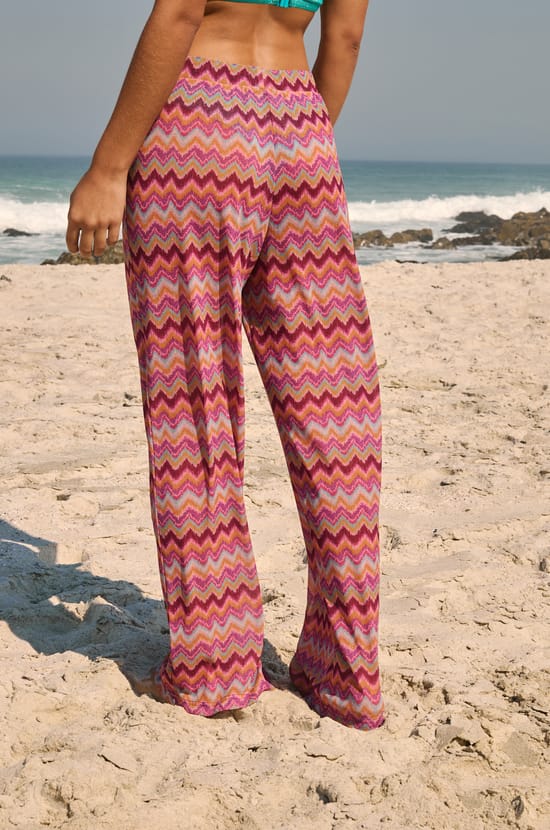 Pantalon fluide &agrave; motifs;${refinementColor}