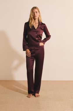 Chemise de pyjama en soie;${refinementColor}