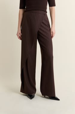 Wide-Leg Striped Trousers;${refinementColor}
