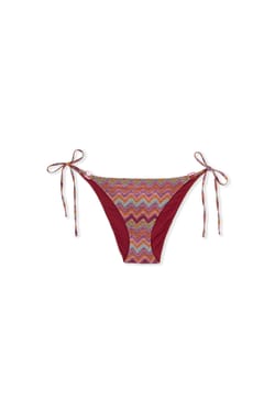 Braga de bikini con lazada y estampado brillante;${refinementColor}