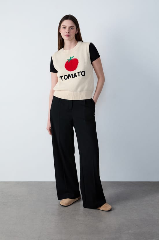 &Auml;rmelloser Pullover mit "Tomato"-Print;${refinementColor}