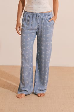 Pyjama Trousers with Croissant Print;${refinementColor}
