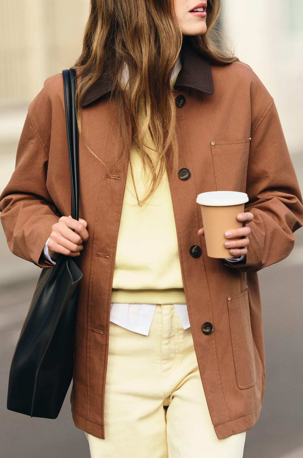 Mid-length velvet collar jacket;${refinementColor}