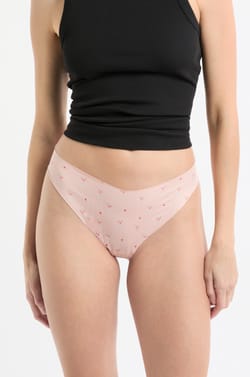Naadloze microvezel tanga met motief;${refinementColor}