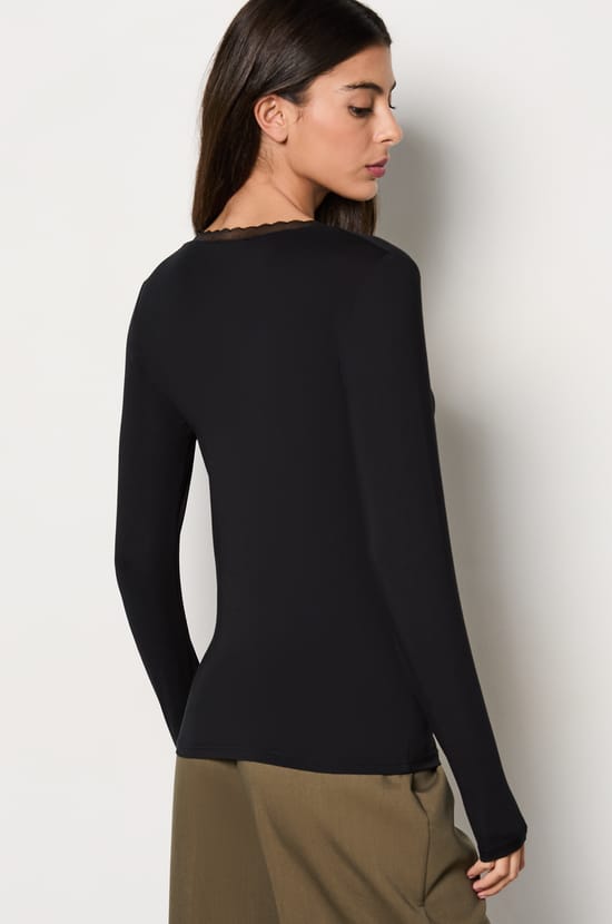 Long Sleeve Thermal Knit T-Shirt;${refinementColor}