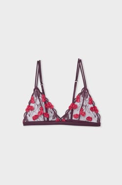 Soutien-gorge triangle &agrave; motifs cerises;${refinementColor}