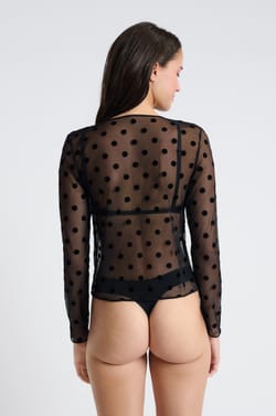 Transparent long-sleeved top;${refinementColor}