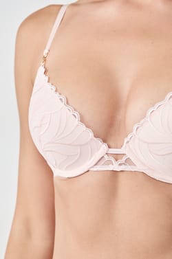 N.2 Bra - The plunge push-up bra in floral embroidery;${refinementColor}