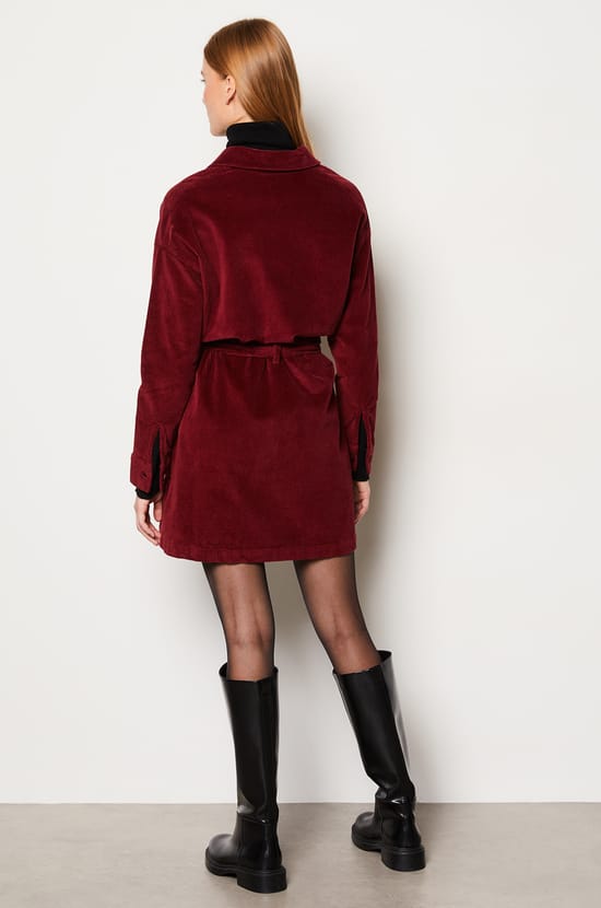 Robe courte côtelée en coton;${refinementColor}