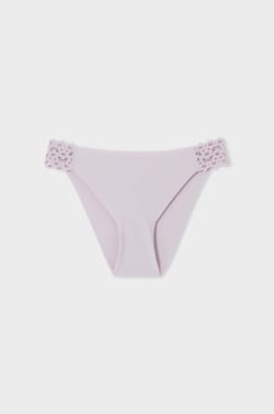 Culotte en microfibre et dentelle;${refinementColor}