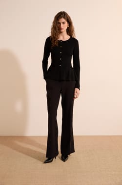 Pull cardigan col rond avec laine;${refinementColor}