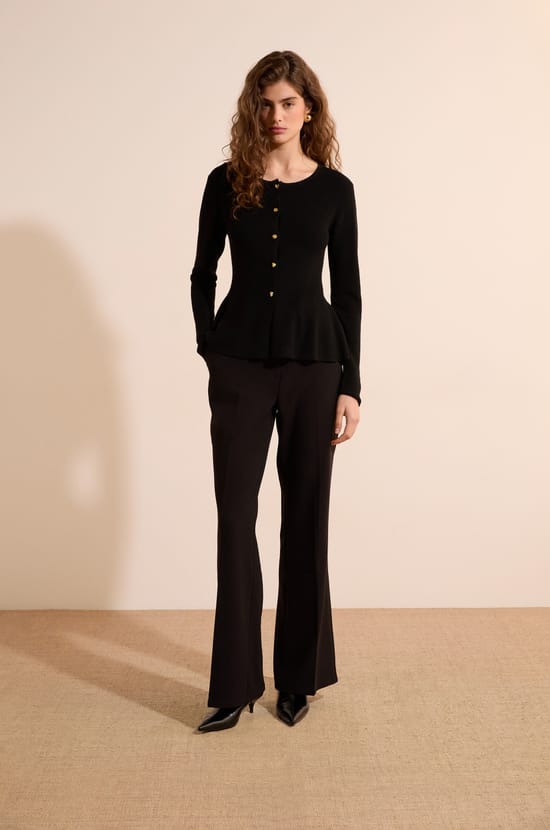 Pull cardigan col rond avec laine;${refinementColor}