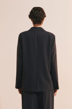 Veste blazer &agrave; rayures;${refinementColor}