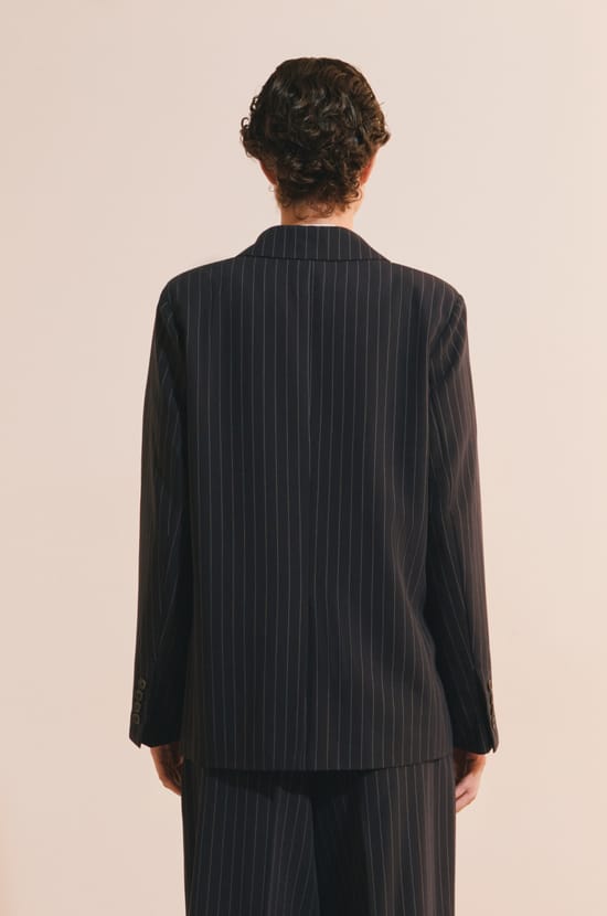 Veste blazer &agrave; rayures;${refinementColor}