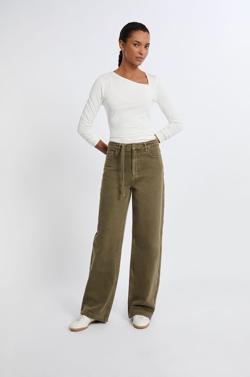 Trousers with Cotton Drawstring;${refinementColor}