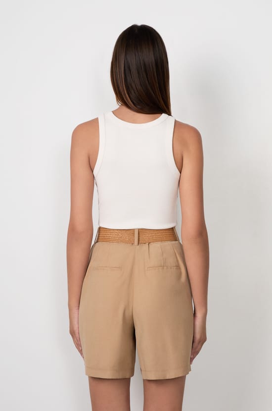 Débardeur côtelé en coton;${refinementColor}