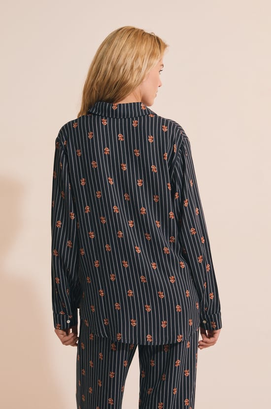 Pyjama Shirt with Dog Motifs;${refinementColor}