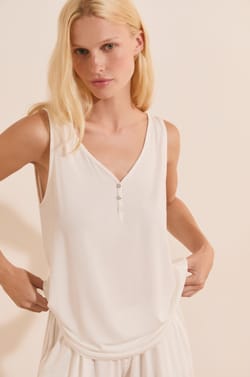 Camiseta sin mangas lisa de modal;${refinementColor}