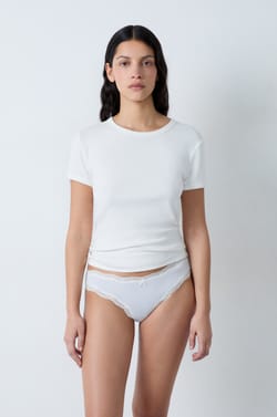 3-Pack of Cotton and Lace Briefs;${refinementColor}