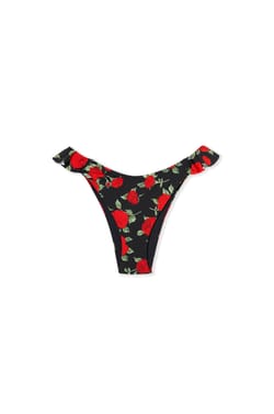 Bas de maillot de bain br&eacute;silien high leg &agrave; motif floral;${refinementColor}