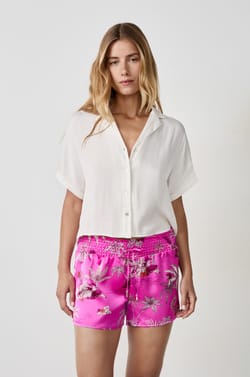 Satin Pyjama Shorts with Prints;${refinementColor}