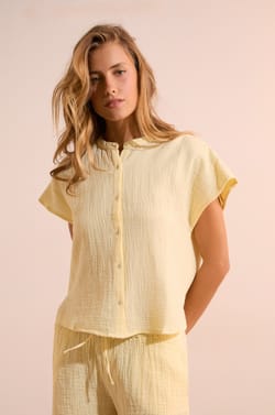 Chemise de pyjama en gaze de coton;${refinementColor}