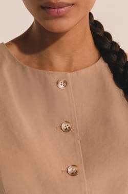 Sleeveless Top with Buttons;${refinementColor}