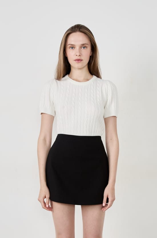 Short-sleeved sweater;${refinementColor}