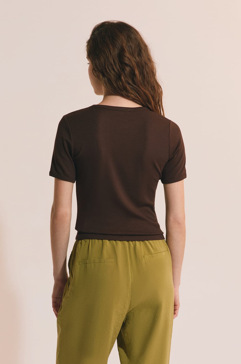 T-shirt manches courtes avec coton modal;${refinementColor}