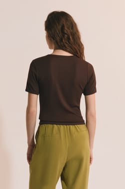 T-shirt manches courtes avec coton modal;${refinementColor}