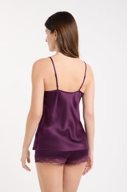 Silk Camisole with Lace Details;${refinementColor}