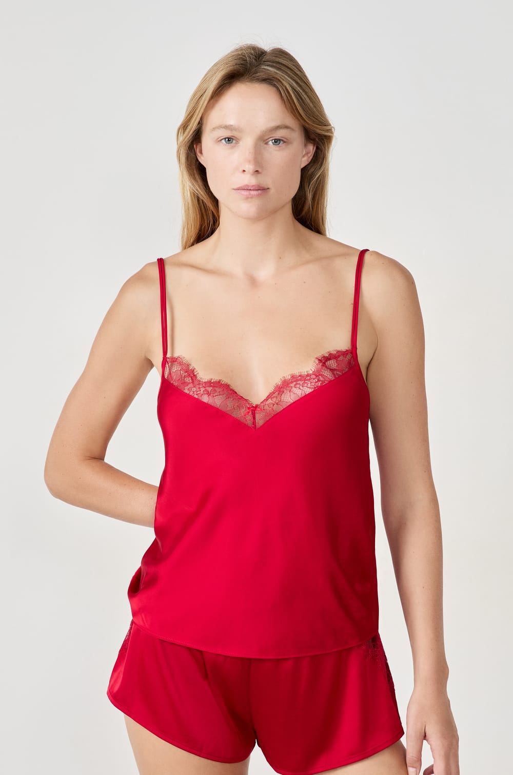 Camiseta de encaje;${refinementColor}