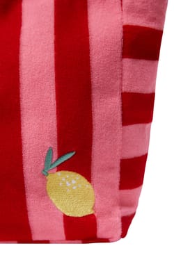 Pochette en &eacute;ponge &agrave; rayures &agrave; motif citron;${refinementColor}