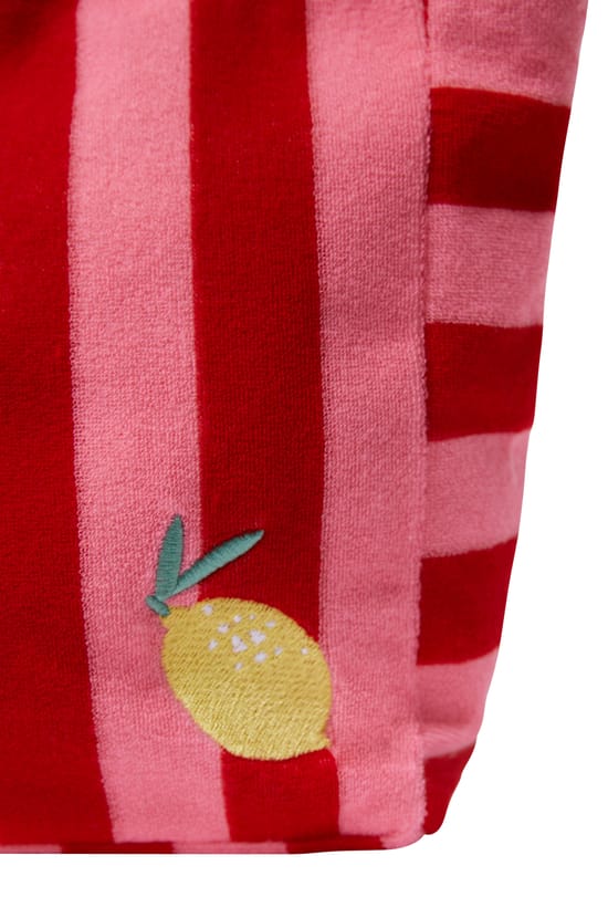 Pochette en &eacute;ponge &agrave; rayures &agrave; motif citron;${refinementColor}