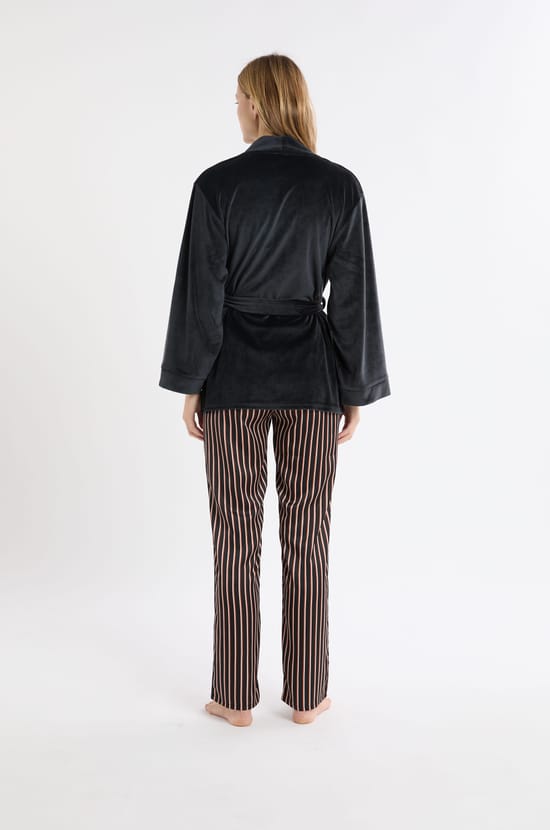 Ensemble de pyjama 3 pièces en satin;${refinementColor}