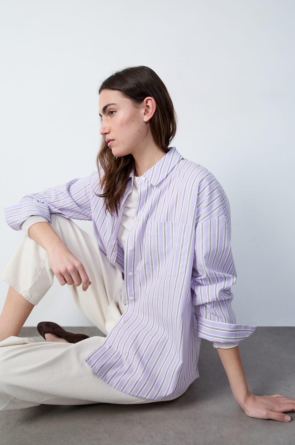 Long-Sleeved Striped Shirt;${refinementColor}