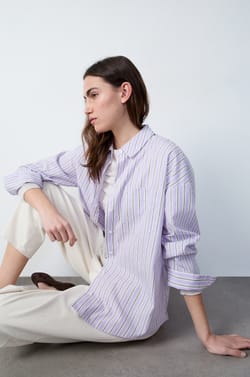 Long-Sleeved Striped Shirt;${refinementColor}