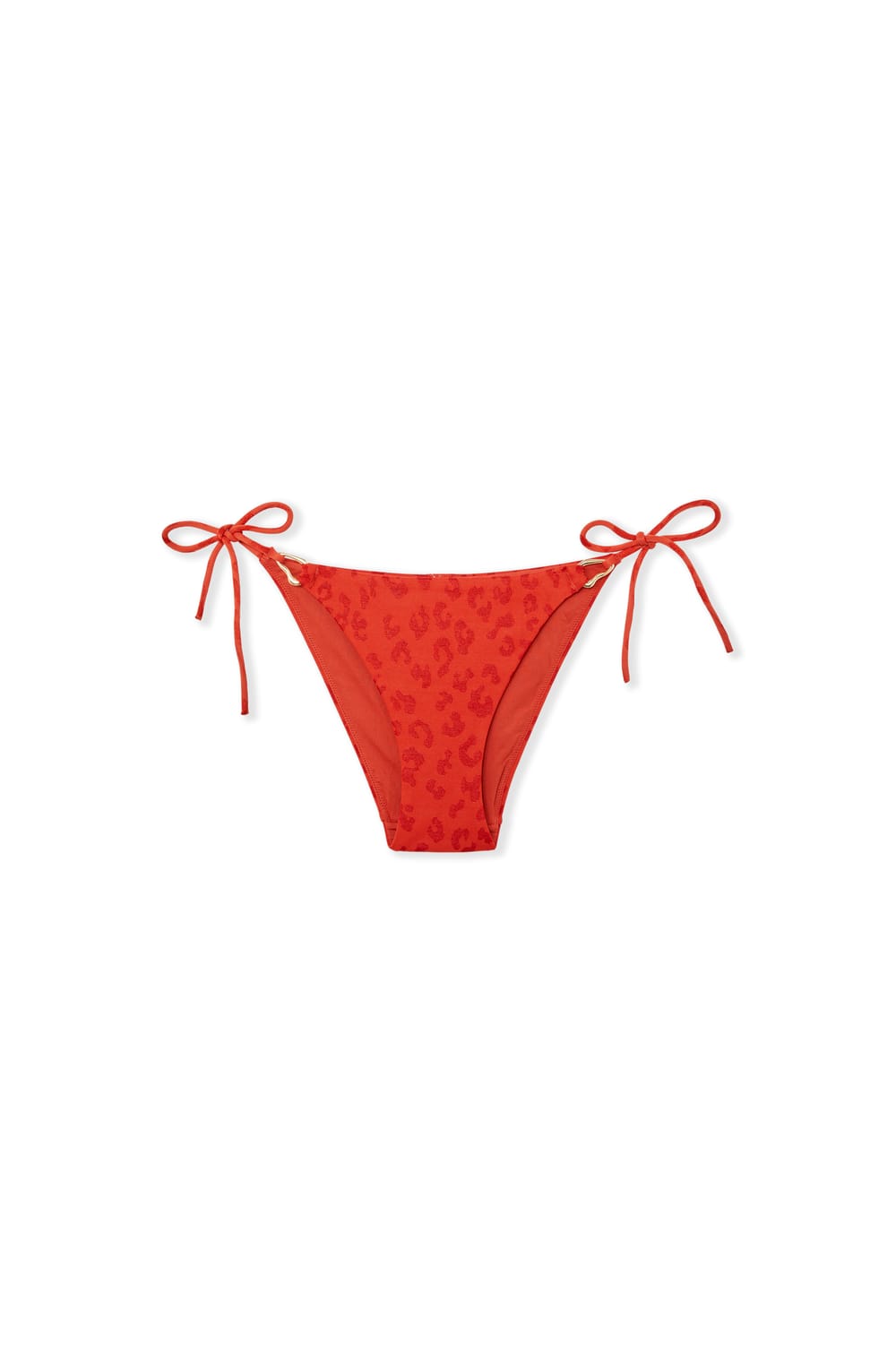 Bas de maillot de bain bikini &agrave; nouer &agrave; motif l&eacute;opard et d&eacute;tail bijou;${refinementColor}