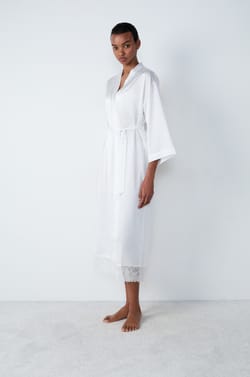 Long Satin Robe with Lace Details;${refinementColor}