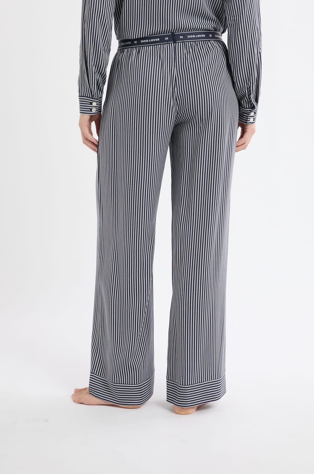 Pantalon de pyjama à rayures et taille élastique;${refinementColor}